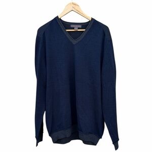 Tagio Men's Dark Blue V-Neck wool blend Sweater size XXL